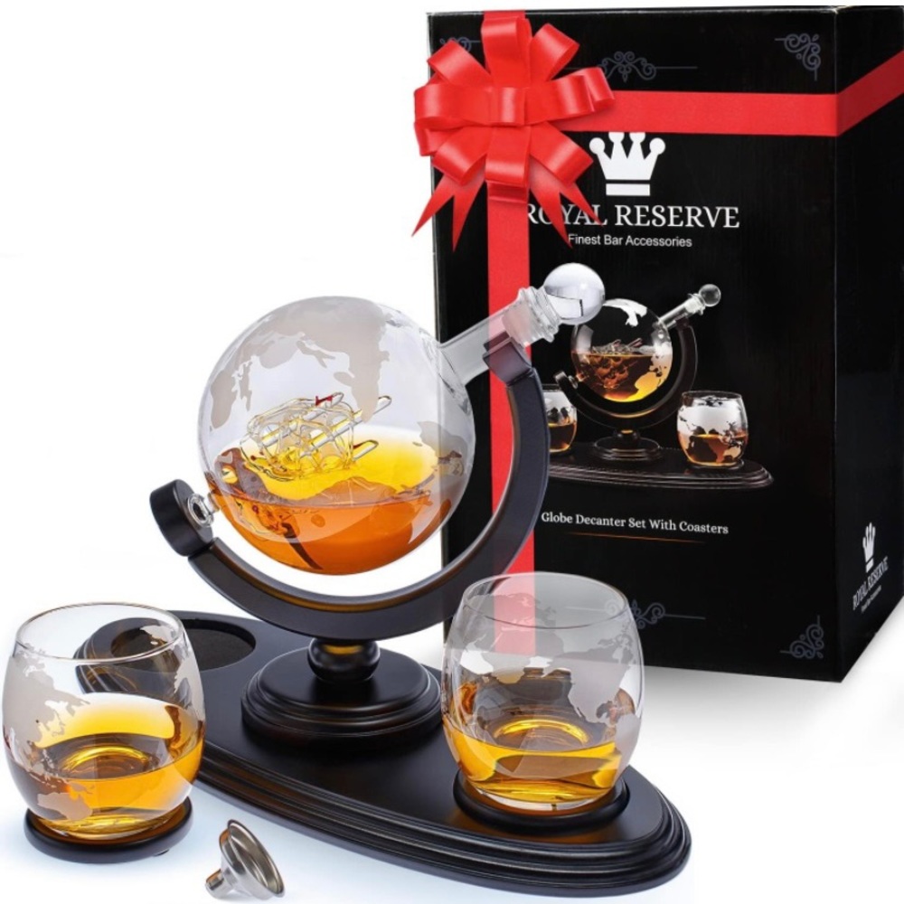 Globe decanter set with coasters